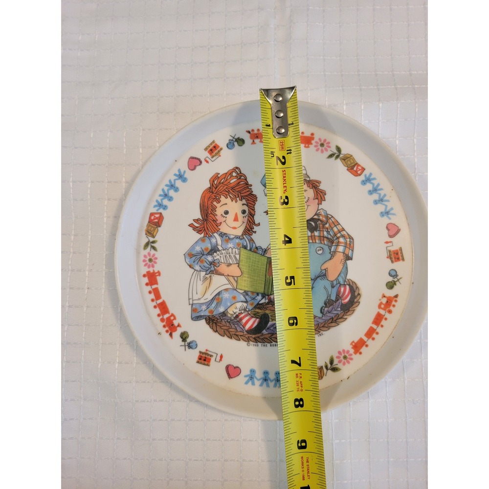 Vintage Oneida Raggedy Ann and Andy Melamine Plate 1969 Bobbs-Merrill 8 Inch - Picture 2 of 3